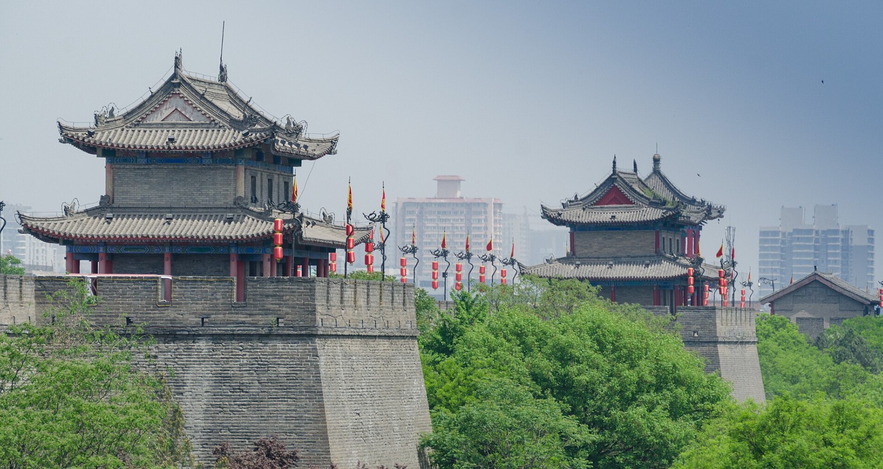 Xi'An city walls at night
